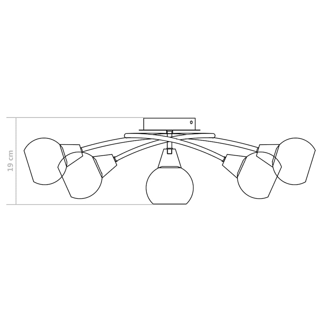 vidaXL Plafondlamp met glazen tulpvormige kappen 5xE14 transparant