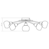 vidaXL Plafondlamp met glazen tulpvormige kappen 5xE14 transparant