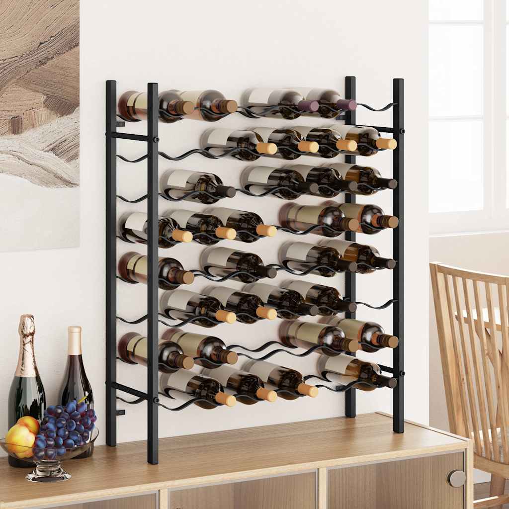 vidaXL Wine Rack for 48 Bottles Metal Black