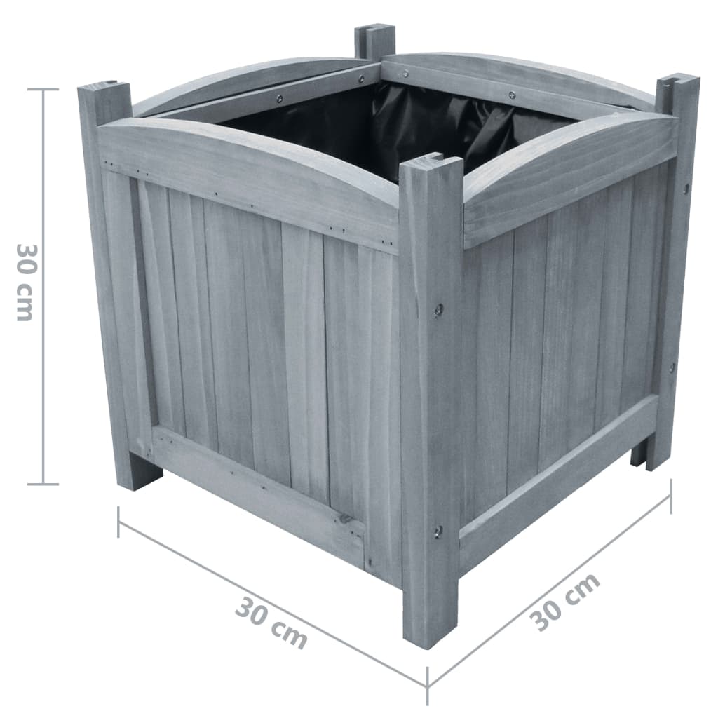 vidaXL Plantenbakken verhoogd 2 st 30x30x30 cm massief vurenhout