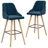 vidaXL Bar Stools 2 pcs velvet blue