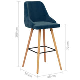 vidaXL Bar Stools 2 pcs velvet blue