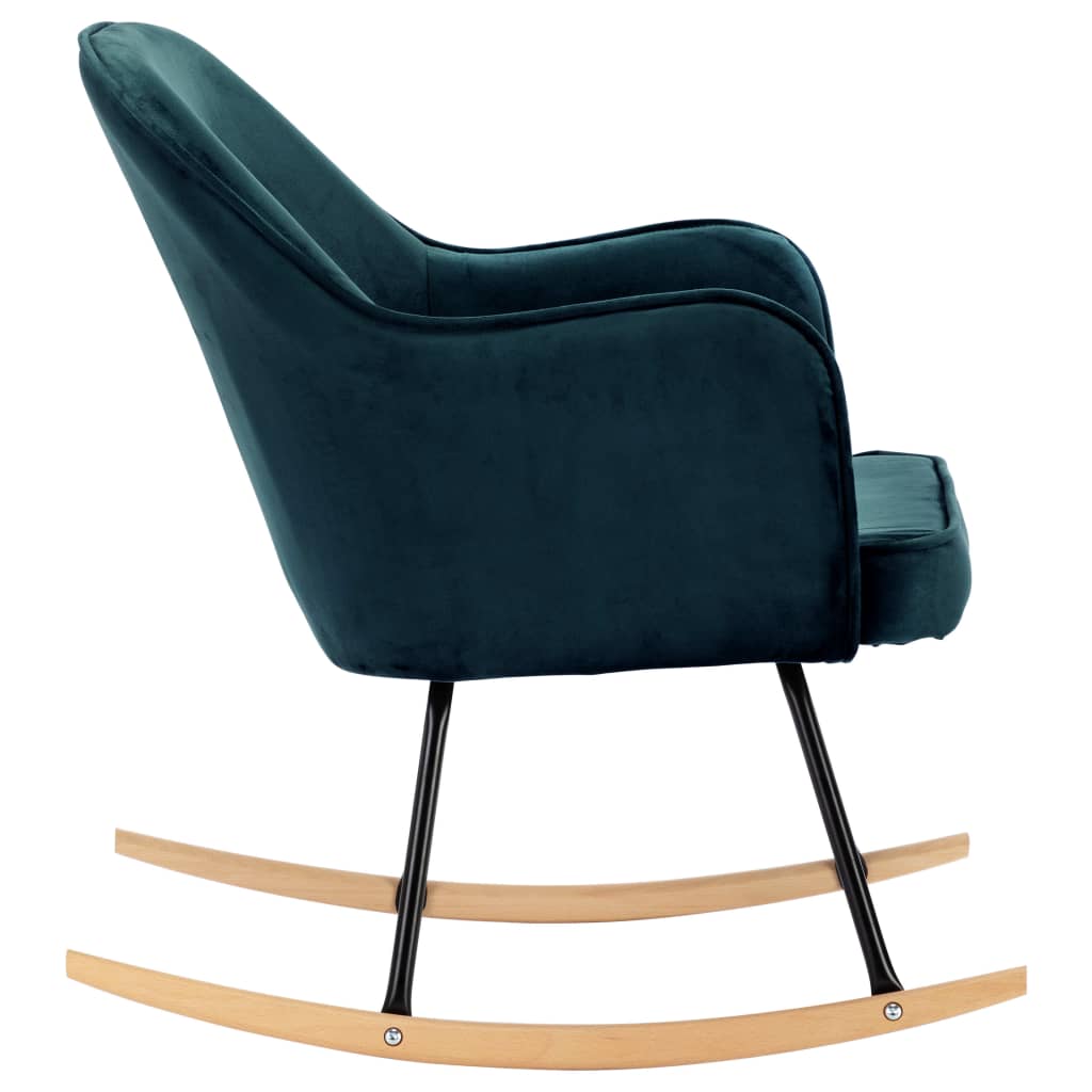 vidaXL Schommelstoel fluweel blauw