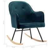 vidaXL Schommelstoel fluweel blauw