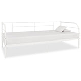vidaXL Day Bed Metal White 90x200 cm