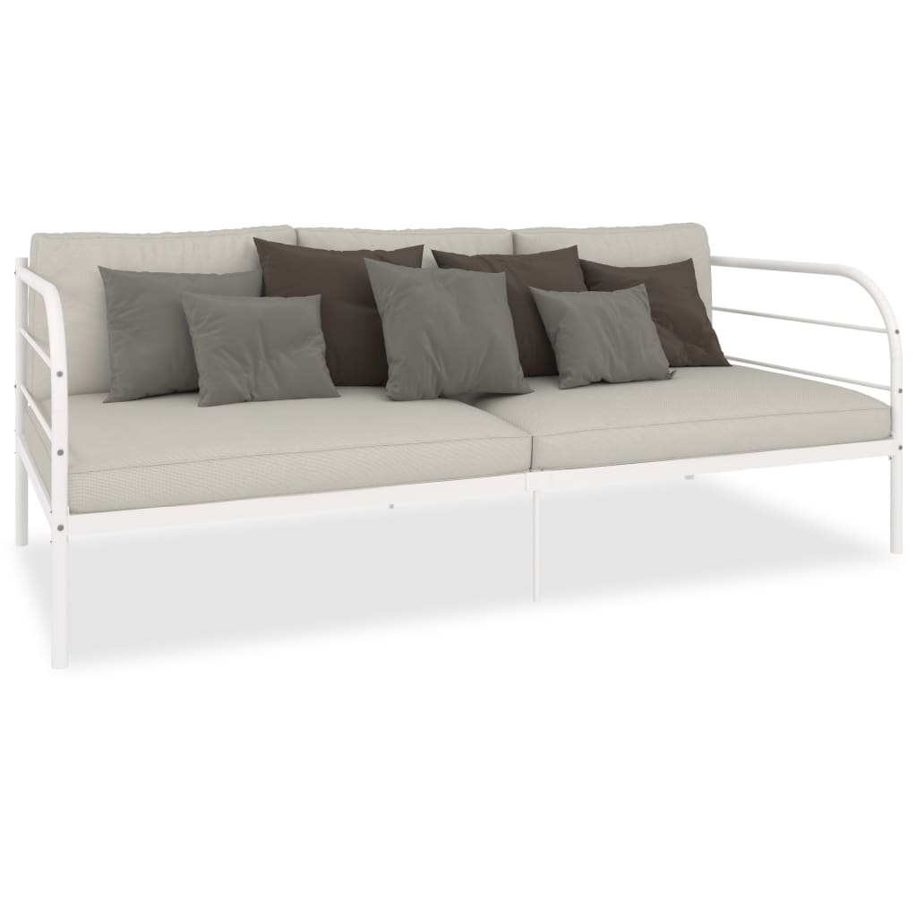 vidaXL Day Bed Metal White 90x200 cm