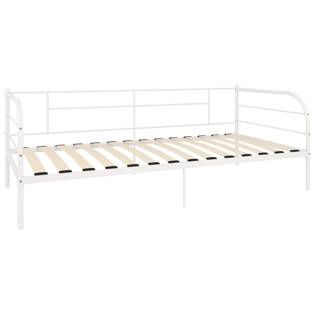 vidaXL Day Bed Metal White 90x200 cm