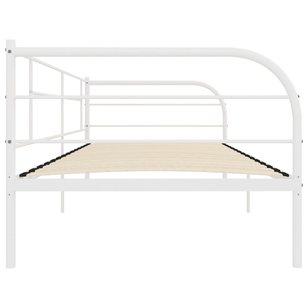vidaXL Day Bed Metal White 90x200 cm