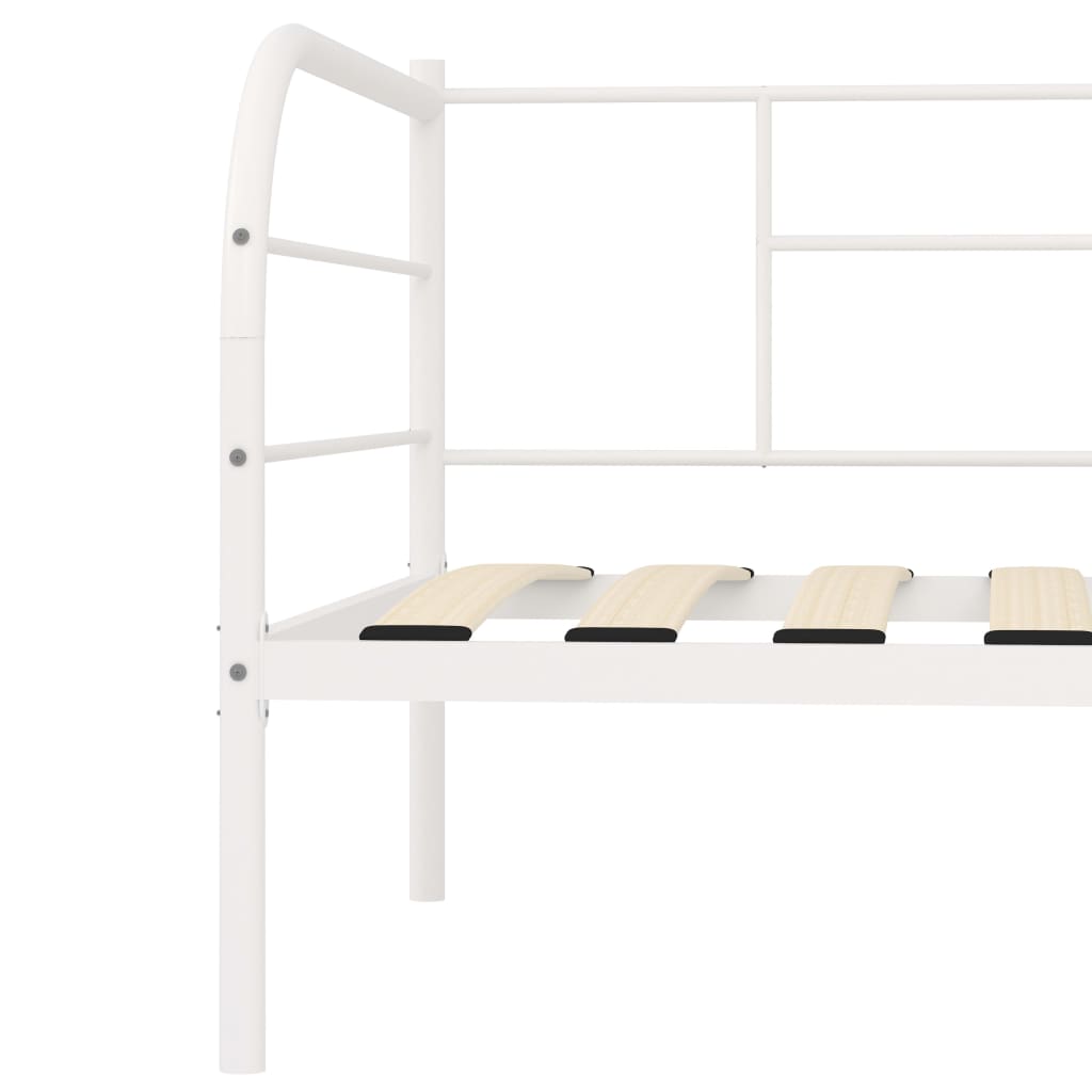 vidaXL Day Bed Metal White 90x200 cm