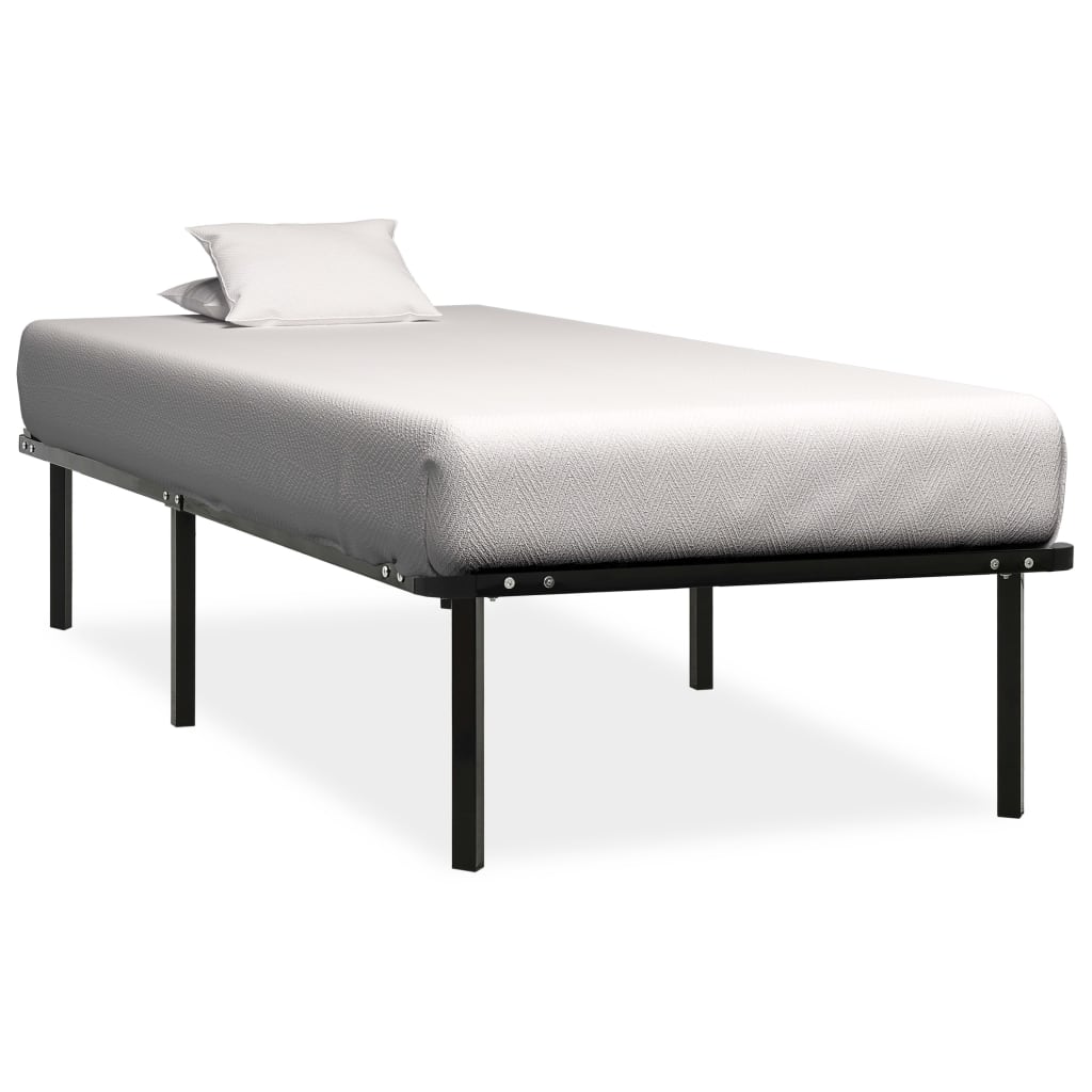 vidaXL Metal Bed Frame Black 90x200 cm
