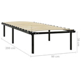 vidaXL Metal Bed Frame Black 90x200 cm