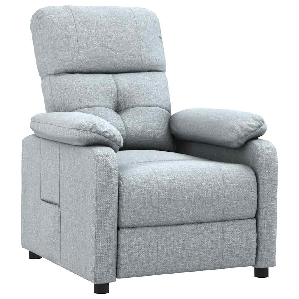 vidaXL Fauteuil verstelbaar stof lichtgrijs