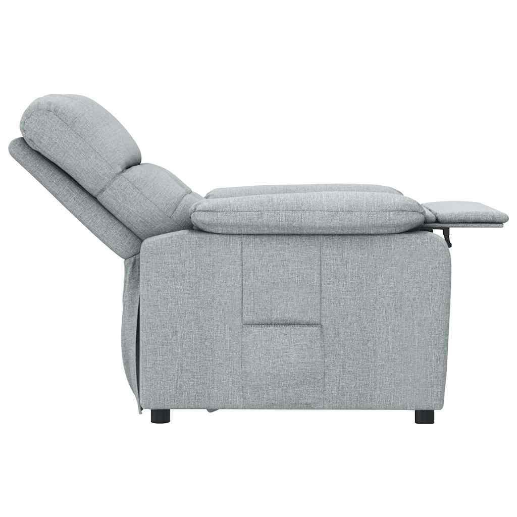 vidaXL Fauteuil verstelbaar stof lichtgrijs