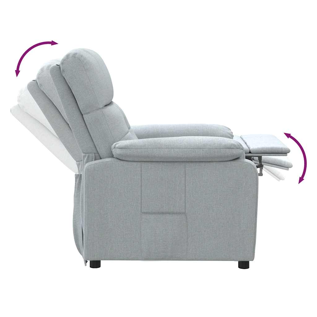 vidaXL Fauteuil verstelbaar stof lichtgrijs