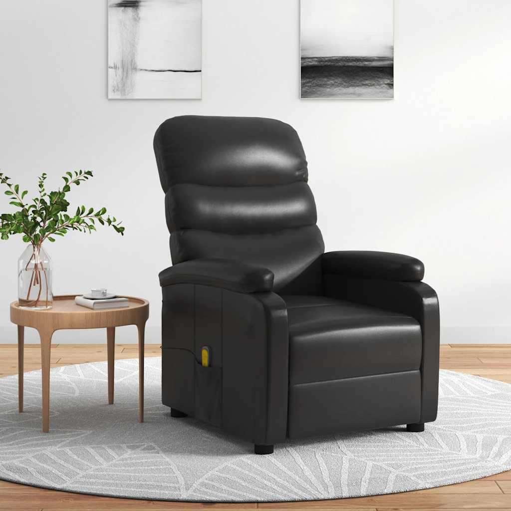 vidaXL Massagestoel kunstleer zwart