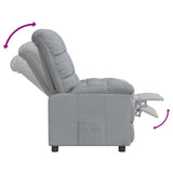 vidaXL Fauteuil verstelbaar stof lichtgrijs
