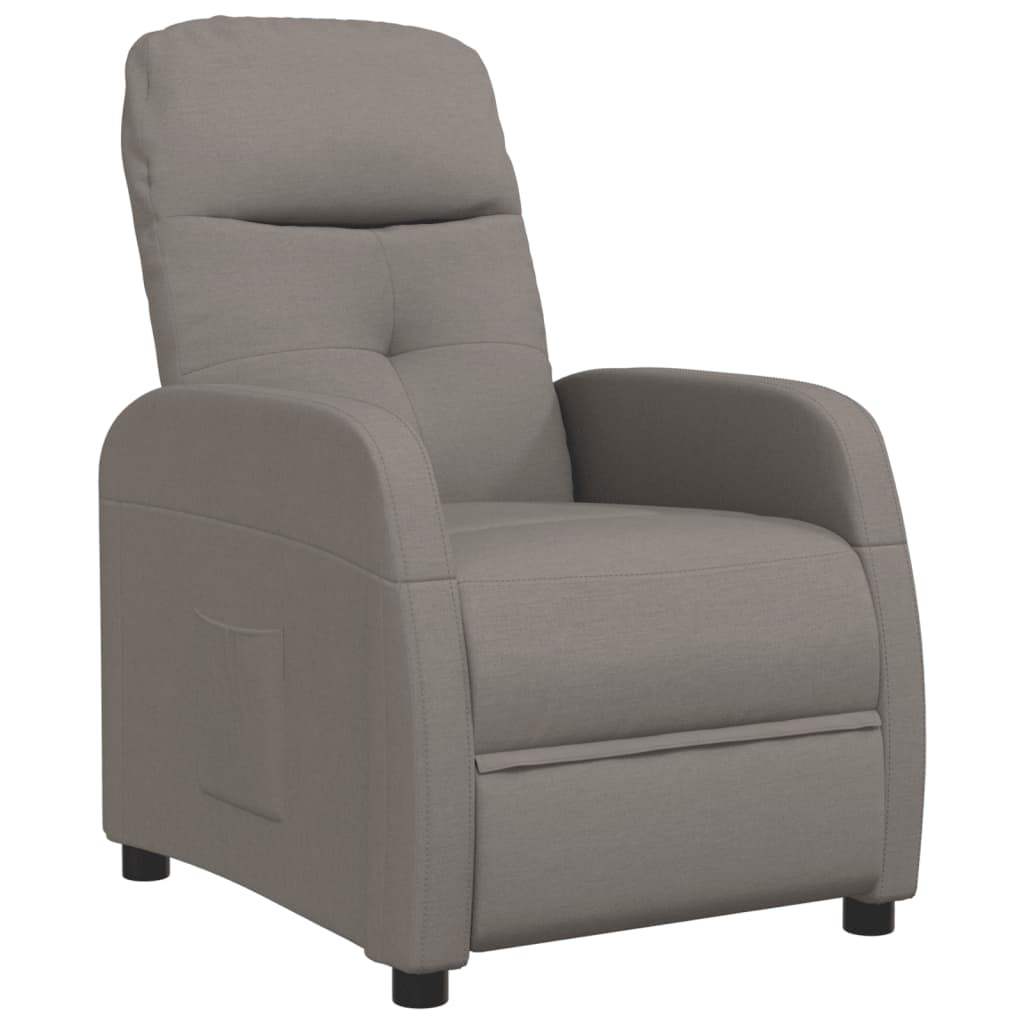 vidaXL Fauteuil verstelbaar stof taupe