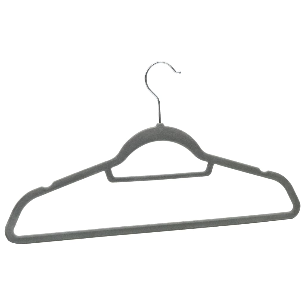 vidaXL 20-piece Non-Slip Velvet Clothes Hanger Set Grey