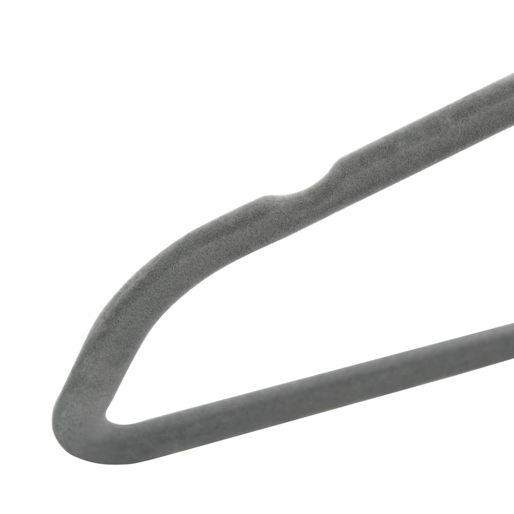 vidaXL 20-piece Non-Slip Velvet Clothes Hanger Set Grey