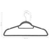 vidaXL 20-piece Non-Slip Velvet Clothes Hanger Set Grey