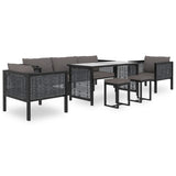 vidaXL Hoekbank sectioneel met rechterarmleuning poly rattan antraciet