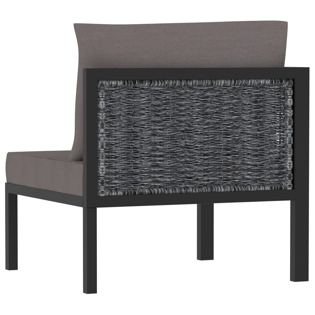 vidaXL Hoekbank sectioneel met rechterarmleuning poly rattan antraciet
