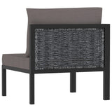 vidaXL Hoekbank sectioneel met rechterarmleuning poly rattan antraciet