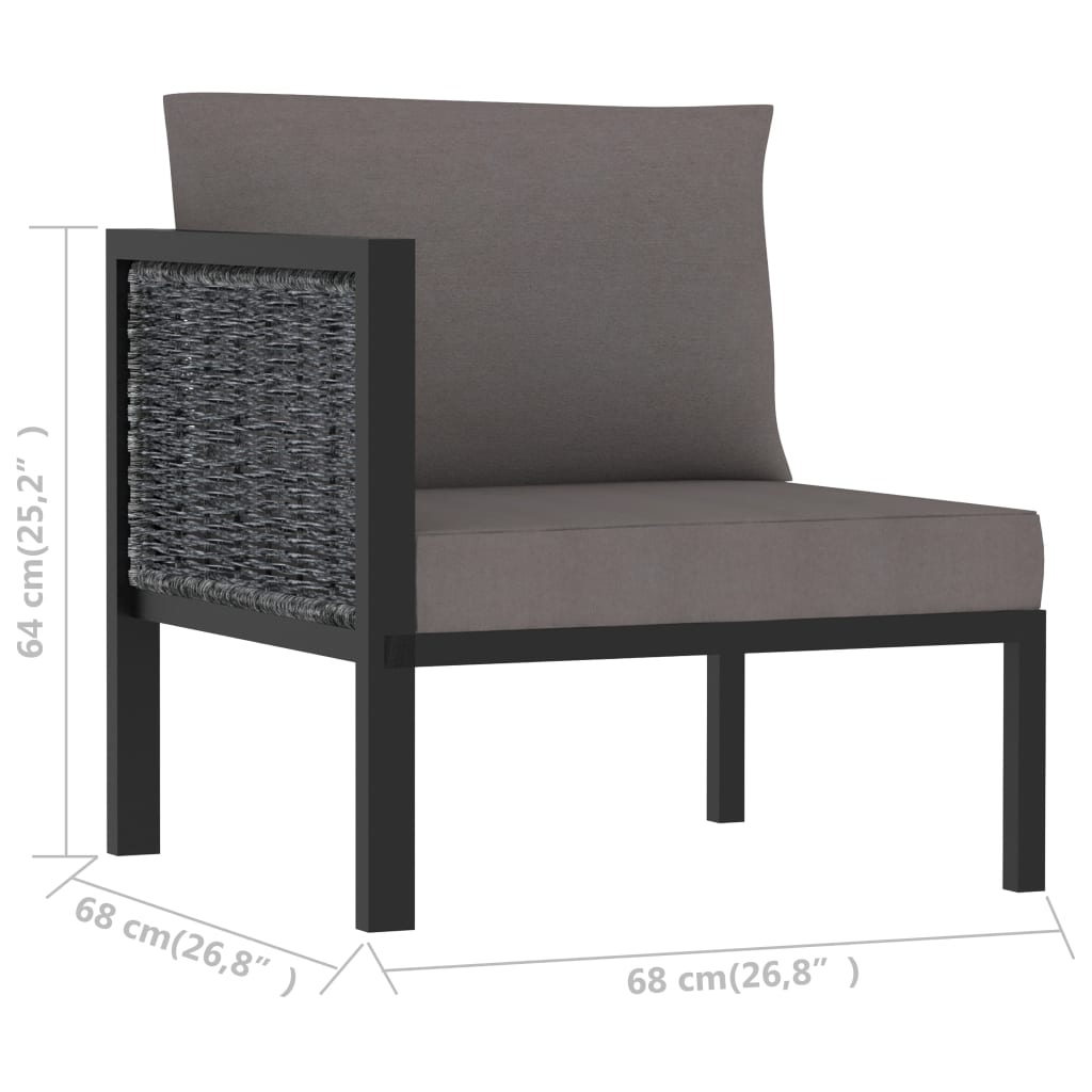 vidaXL Hoekbank sectioneel met rechterarmleuning poly rattan antraciet