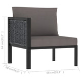 vidaXL Hoekbank sectioneel met rechterarmleuning poly rattan antraciet
