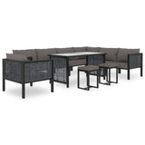 vidaXL Hoekbank sectioneel met rechterarmleuning poly rattan antraciet
