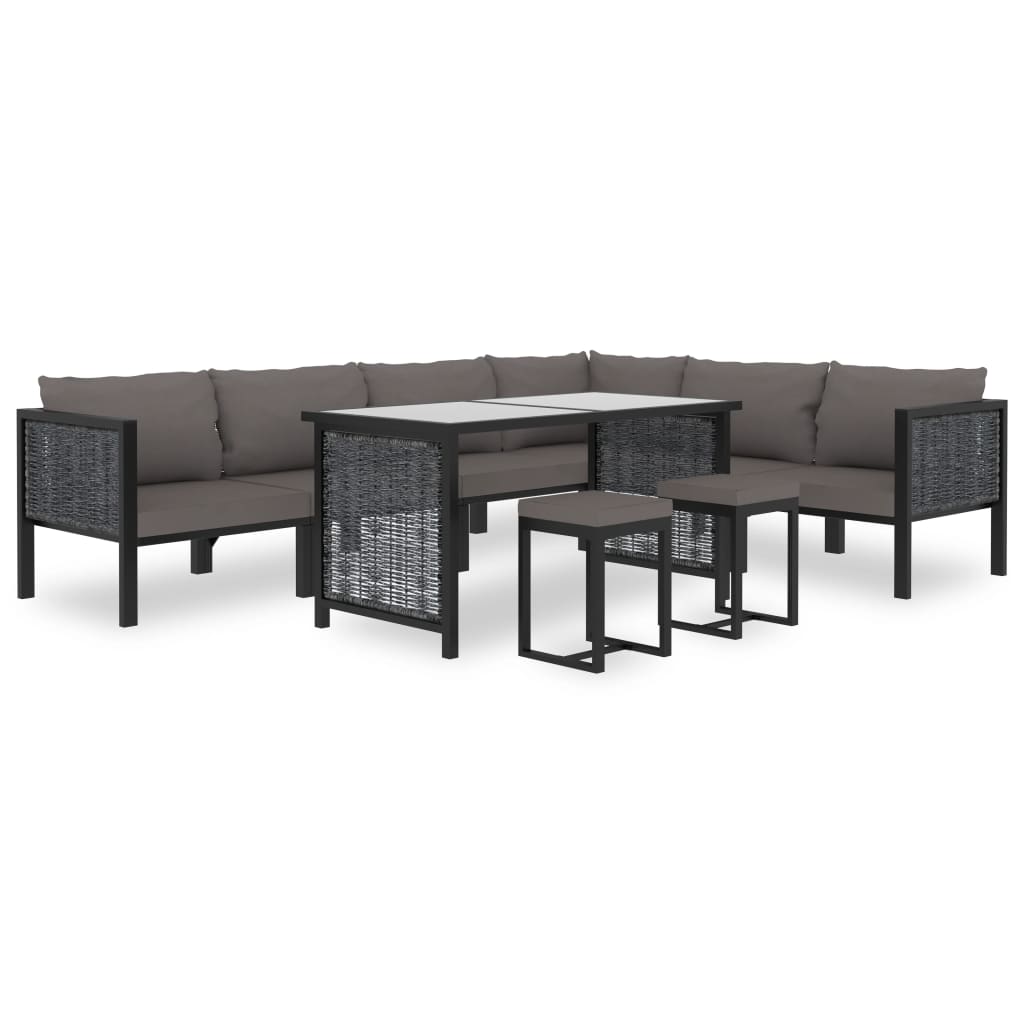 vidaXL Hoekbank sectioneel met rechterarmleuning poly rattan antraciet