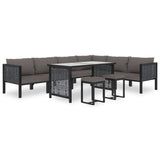 vidaXL Hoekbank sectioneel met rechterarmleuning poly rattan antraciet
