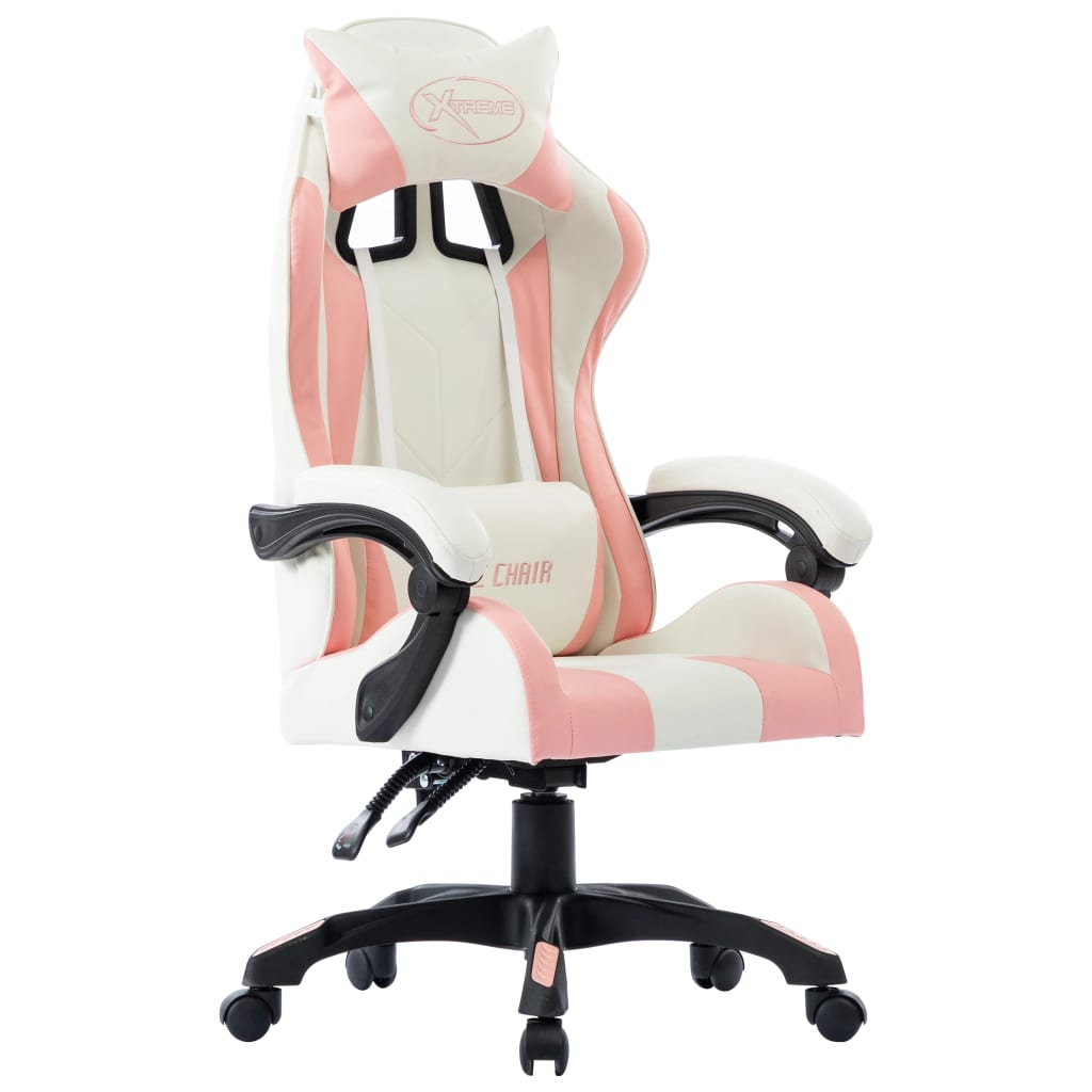 vidaXL Racestoel kunstleer roze