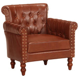 vidaXL Fauteuil echt geitenleer bruin