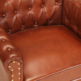 vidaXL Fauteuil echt geitenleer bruin