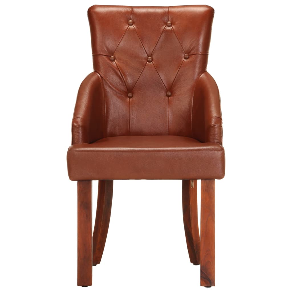 vidaXL Eetkamerstoelen 2 st echt geitenleer bruin