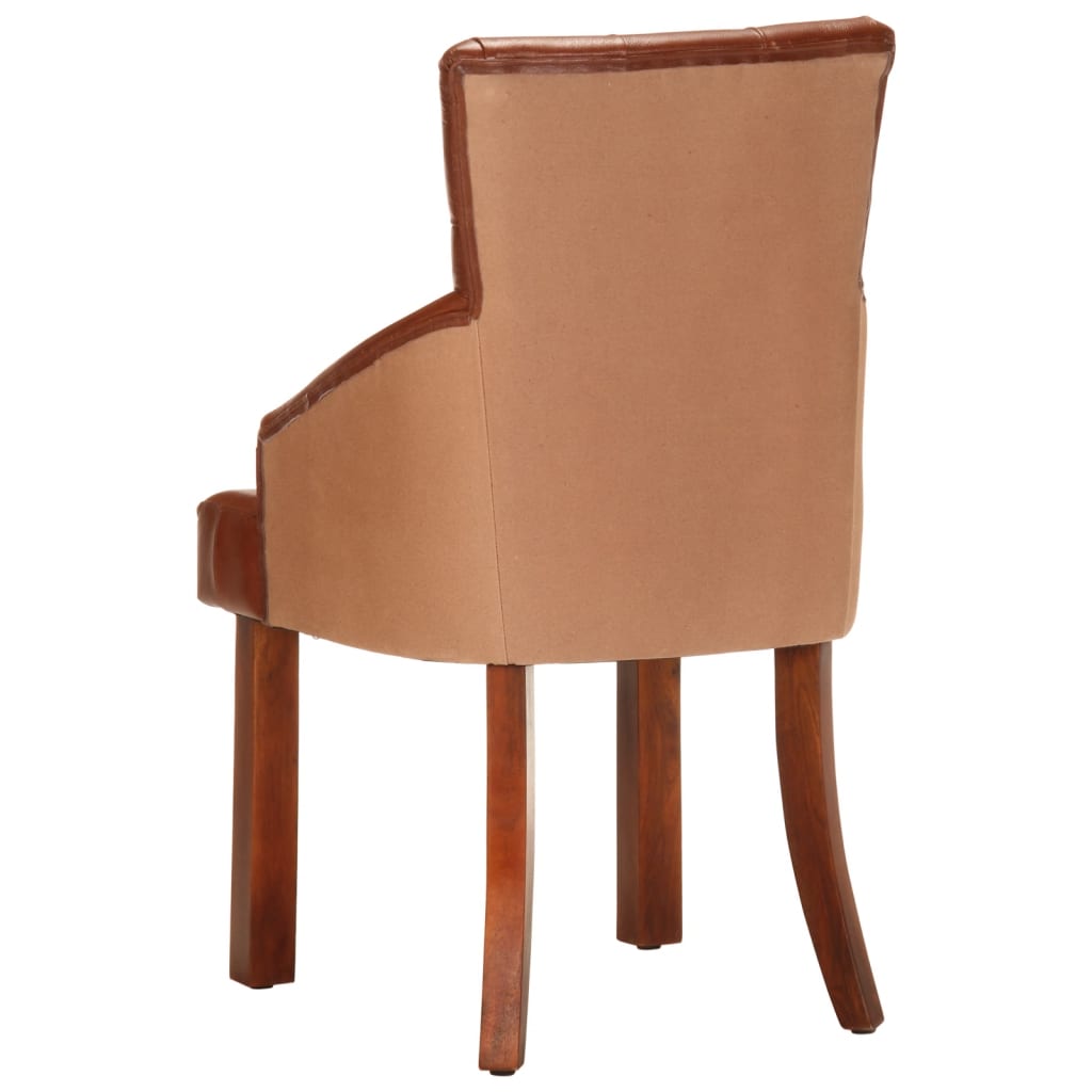 vidaXL Eetkamerstoelen 2 st echt geitenleer bruin