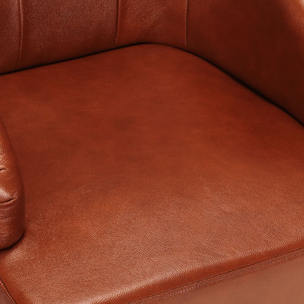 vidaXL Eetkamerstoelen 2 st echt geitenleer bruin