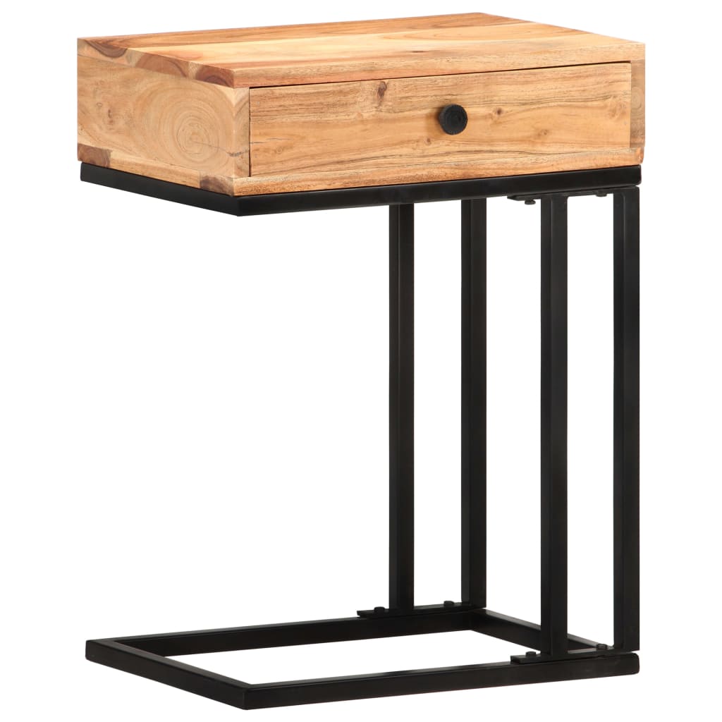 vidaXL Bijzettafel U-vormig 45x30x61 cm massief acaciahout