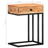 vidaXL Bijzettafel U-vormig 45x30x61 cm massief acaciahout