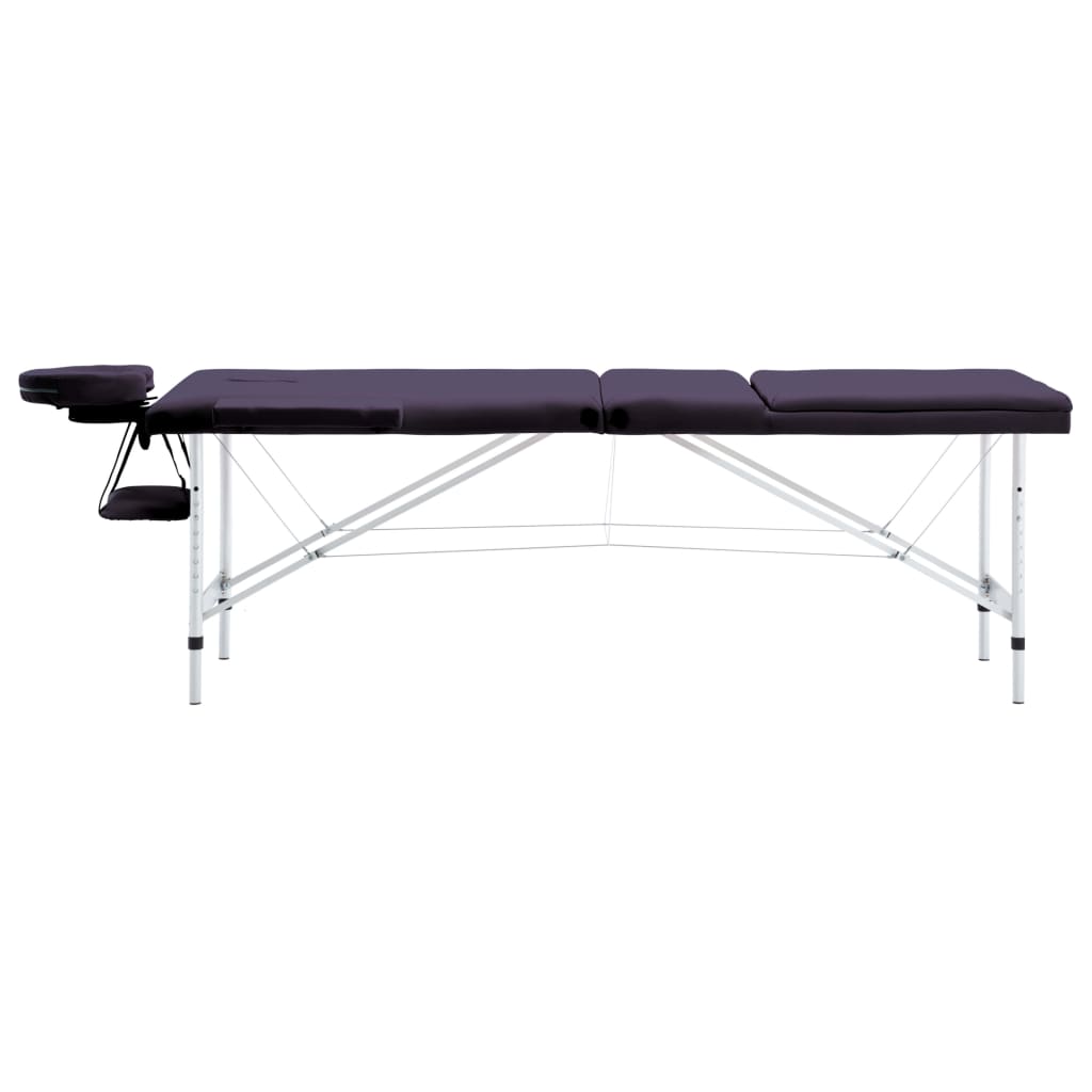 vidaXL Foldable Massage Table 3 Zones Aluminum Pink