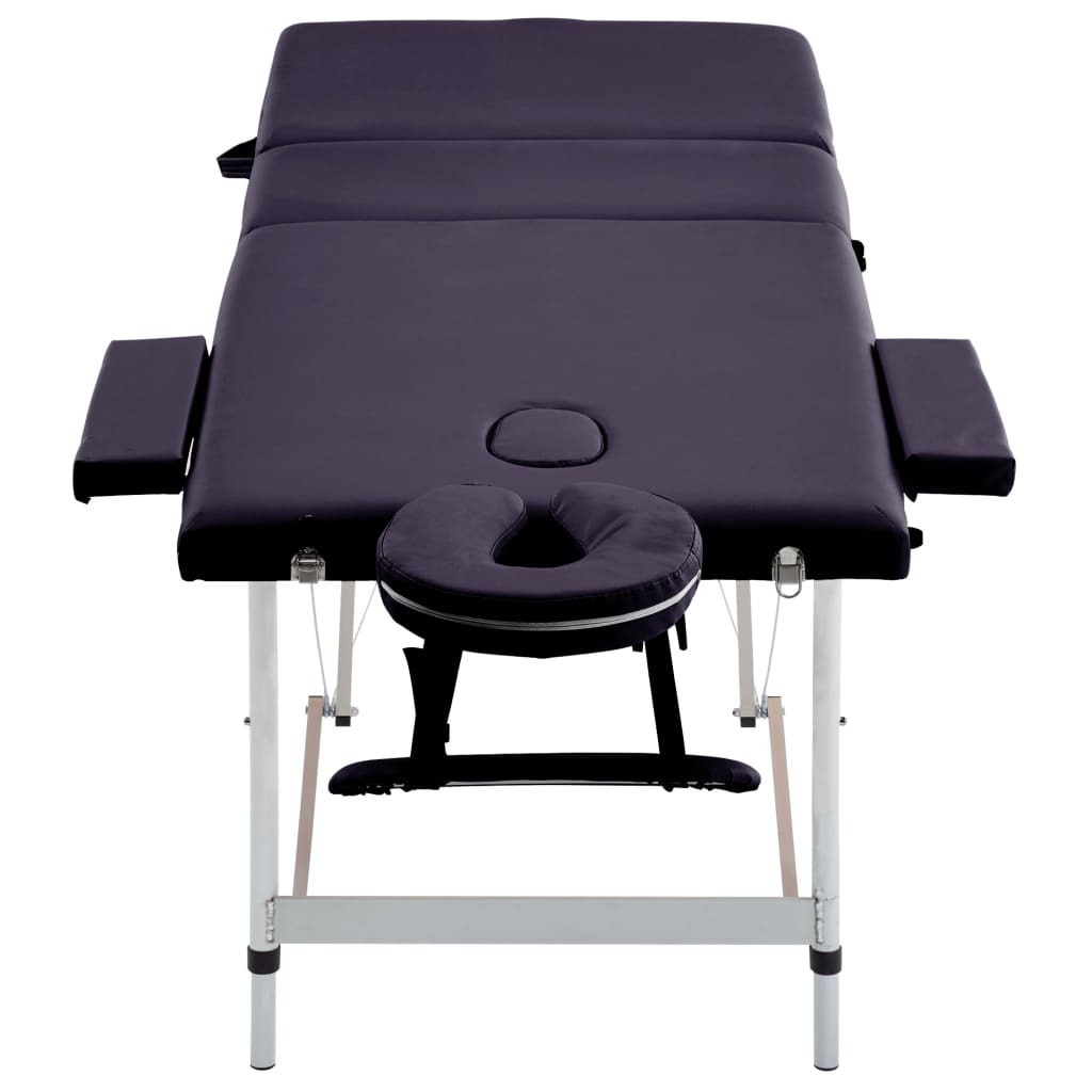 vidaXL Foldable Massage Table 3 Zones Aluminum Pink