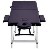 vidaXL Foldable Massage Table 3 Zones Aluminum Pink