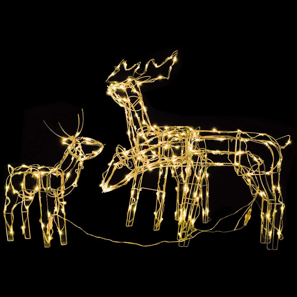 vidaXL 3-piece Christmas Reindeer Light Display with 229 LEDs