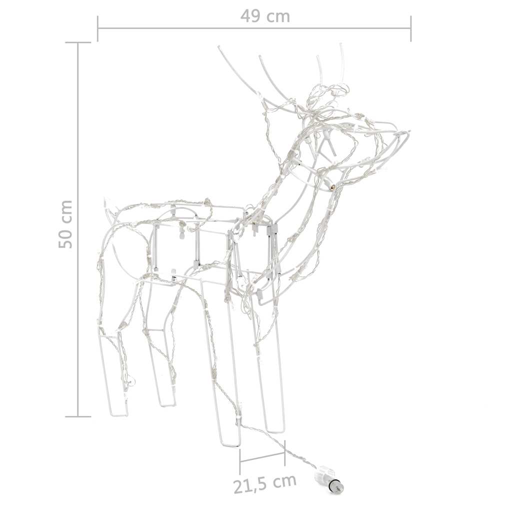 vidaXL 3-piece Christmas Reindeer Light Display with 229 LEDs