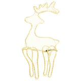 vidaXL Christmas decoration reindeer with mesh 306 LEDs 60x24x89 cm
