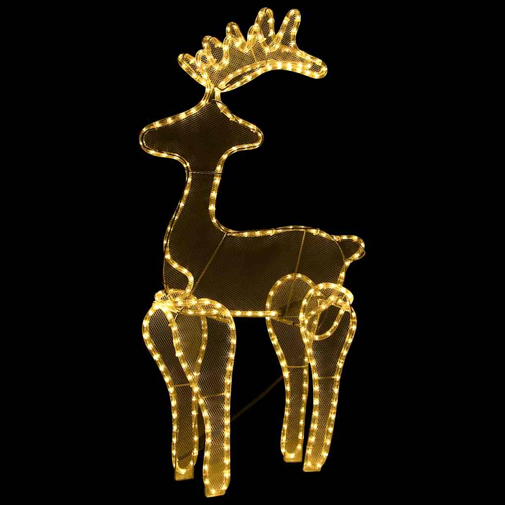 vidaXL Christmas decoration reindeer with mesh 306 LEDs 60x24x89 cm