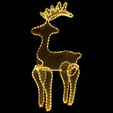 vidaXL Christmas decoration reindeer with mesh 306 LEDs 60x24x89 cm