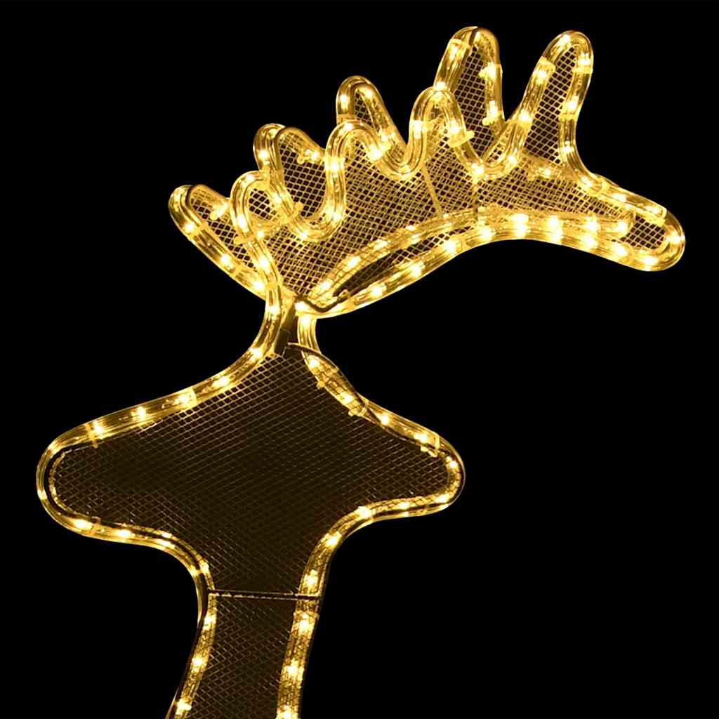 vidaXL Christmas decoration reindeer with mesh 306 LEDs 60x24x89 cm