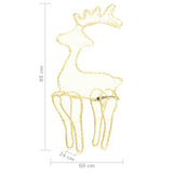 vidaXL Christmas decoration reindeer with mesh 306 LEDs 60x24x89 cm